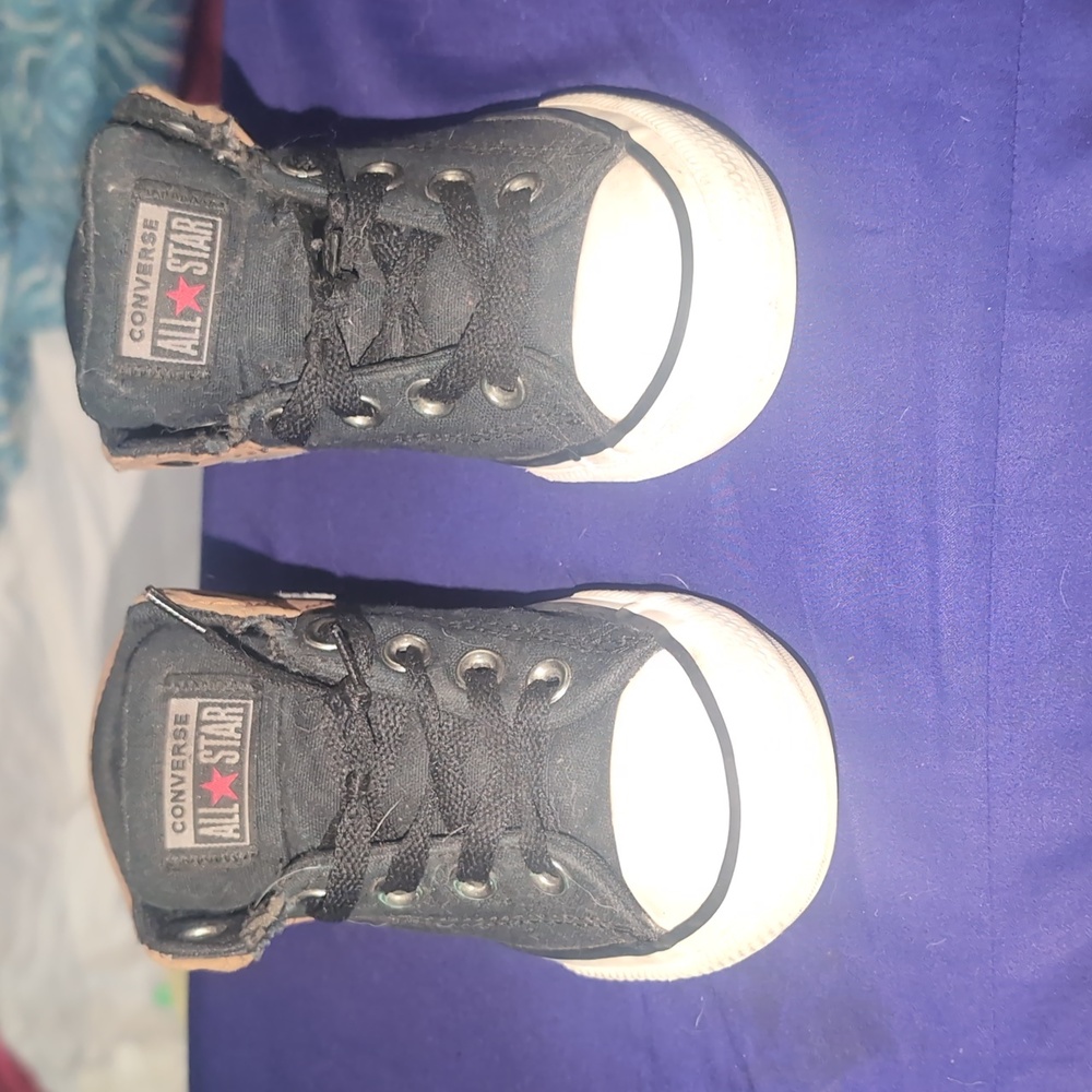 Kids Converse Black and Tan All-Star Sneakers size 13.